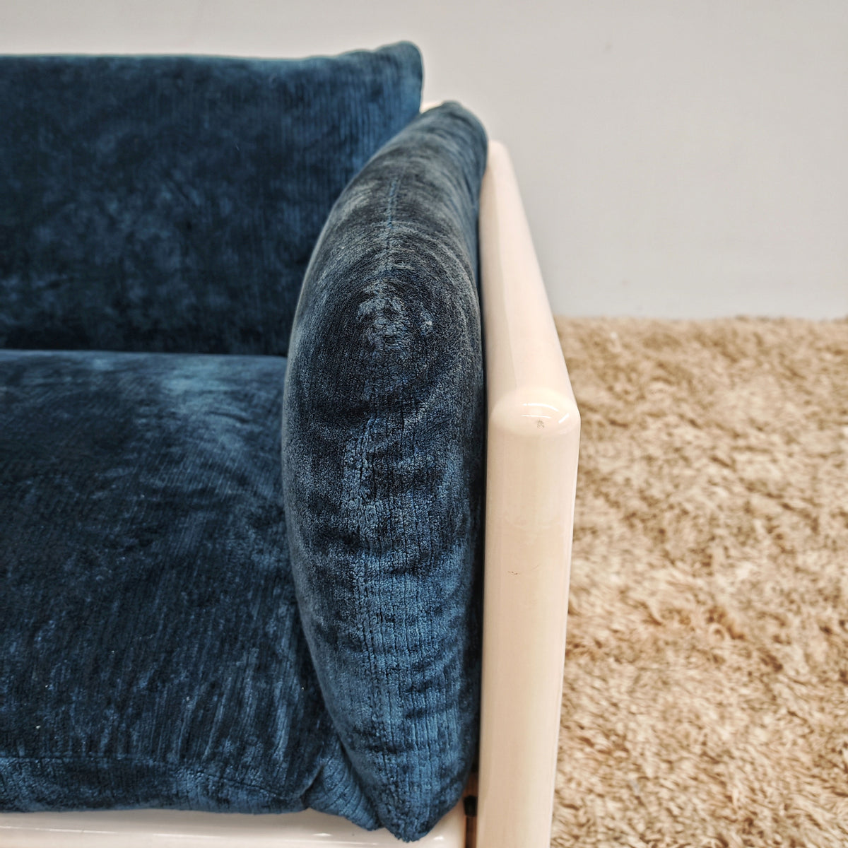 Fauteuil Studio Simon par Gavina en velours bleu années 70