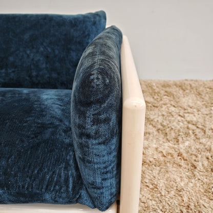 Fauteuil Studio Simon par Gavina en velours bleu années 70