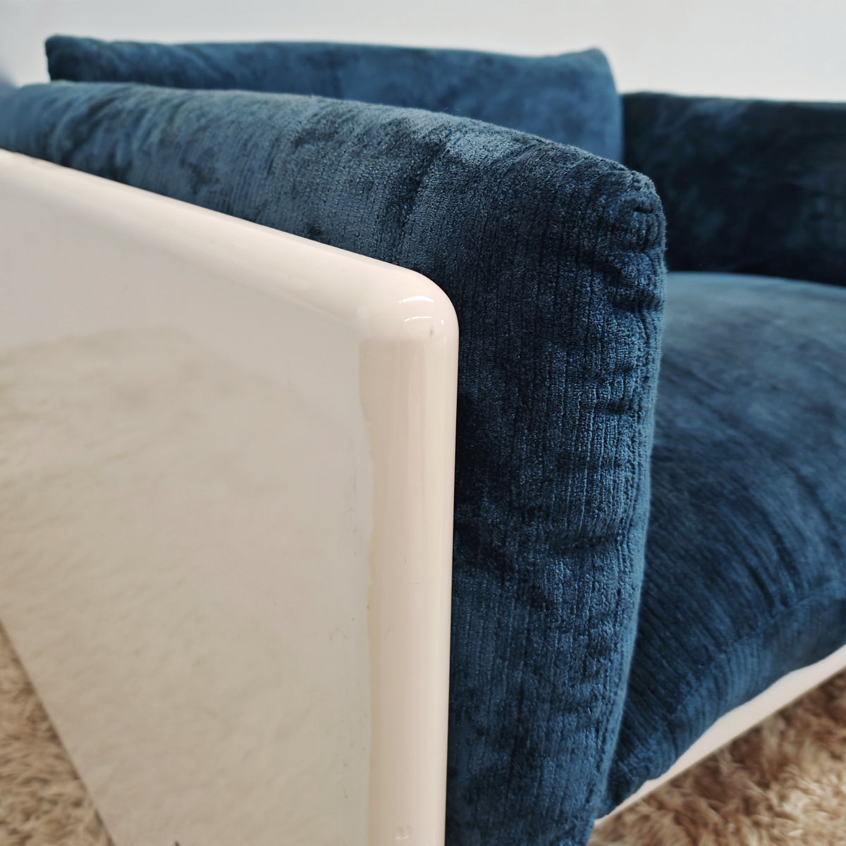 Fauteuil Studio Simon par Gavina en velours bleu années 70