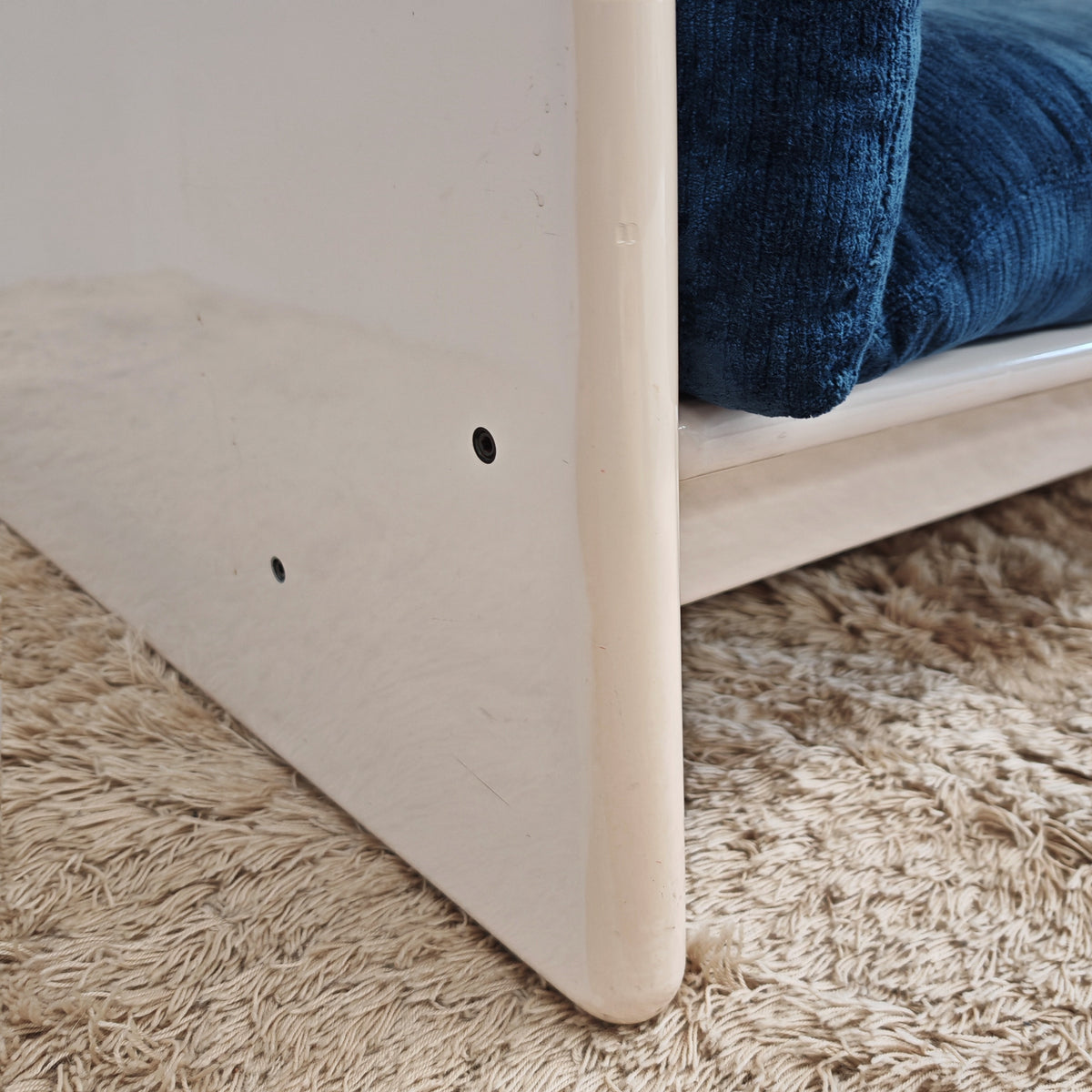 Fauteuil Studio Simon par Gavina en velours bleu années 70