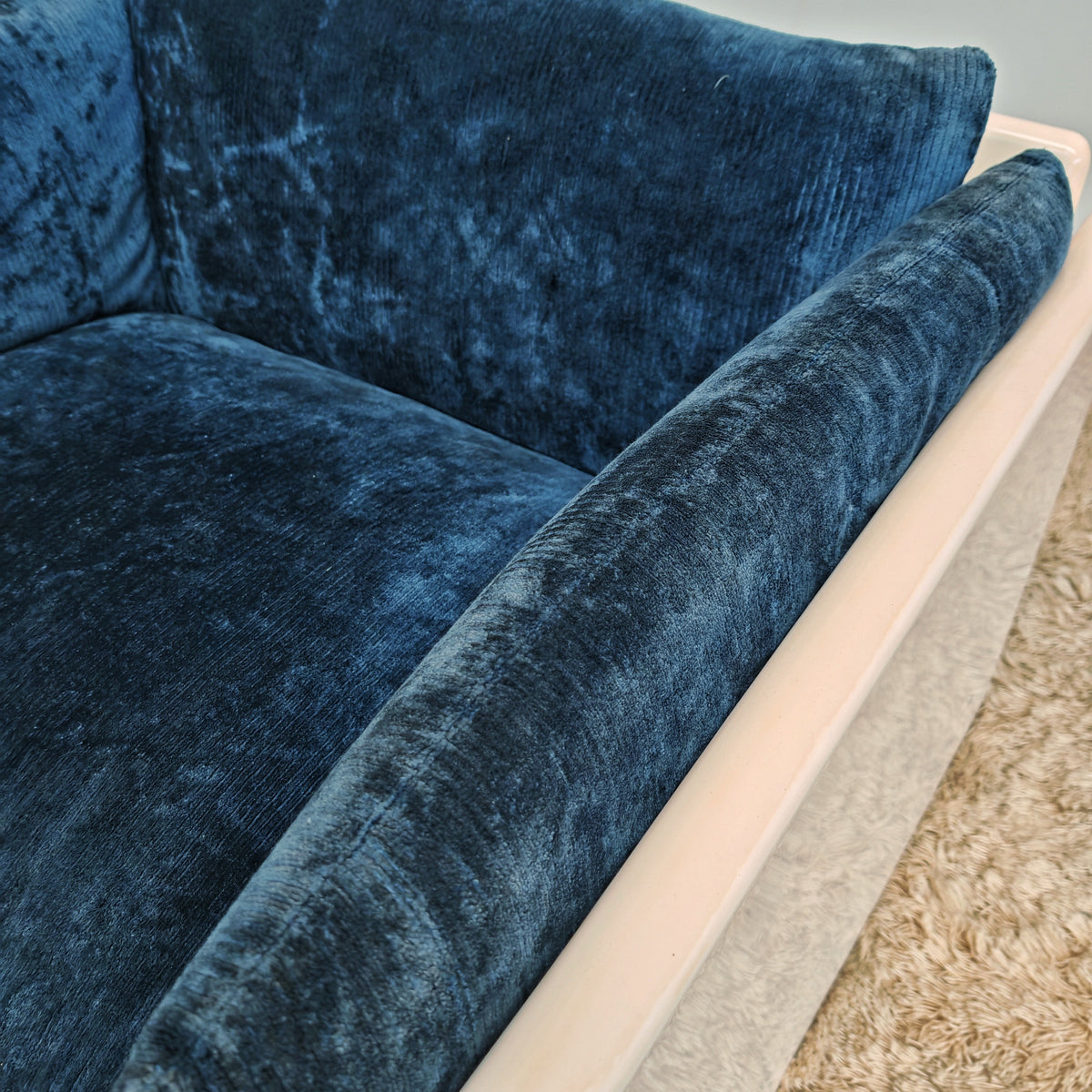 Fauteuil Studio Simon par Gavina en velours bleu années 70