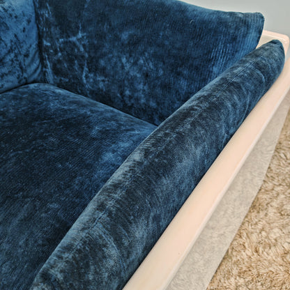 Fauteuil Studio Simon par Gavina en velours bleu années 70