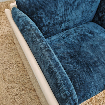 Fauteuil Studio Simon par Gavina en velours bleu années 70
