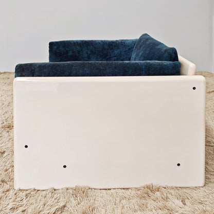 Fauteuil Studio Simon par Gavina en velours bleu années 70