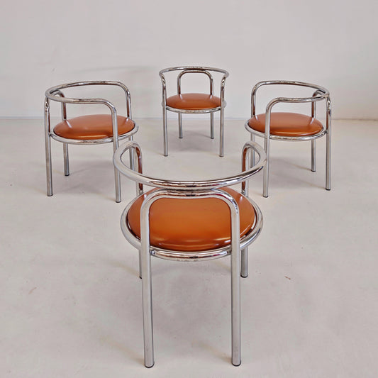 Set di 4 Sedie Locus Solus, Gae Aulenti per Poltronova anni 60
