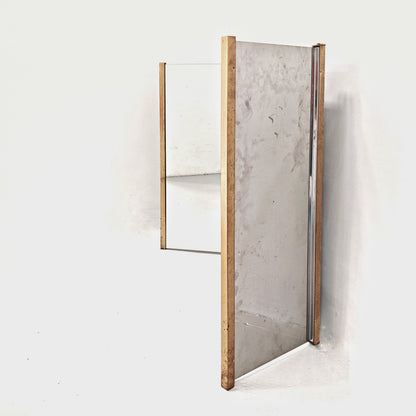 Specchio pieghevole in ottone vintage anni 70