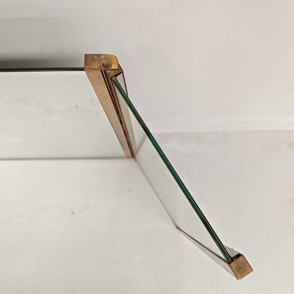 Specchio pieghevole in ottone vintage anni 70