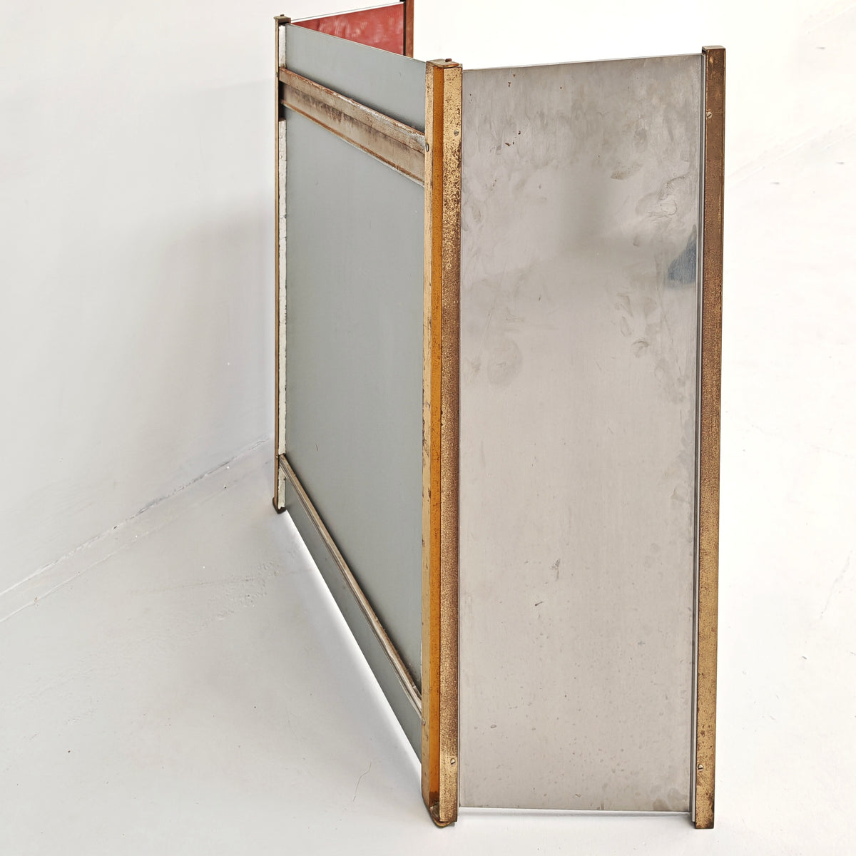 Specchio pieghevole in ottone vintage anni 70