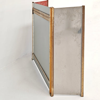 Specchio pieghevole in ottone vintage anni 70