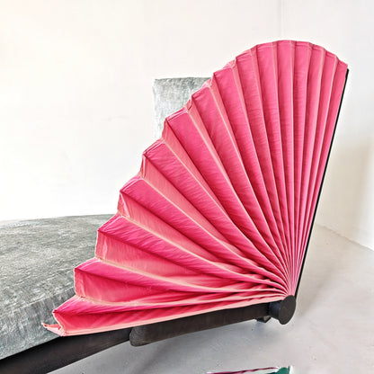 Chaise longue dormeuse verde e fucsia  "Miranda" Paolo Nava per Flexform anni 80