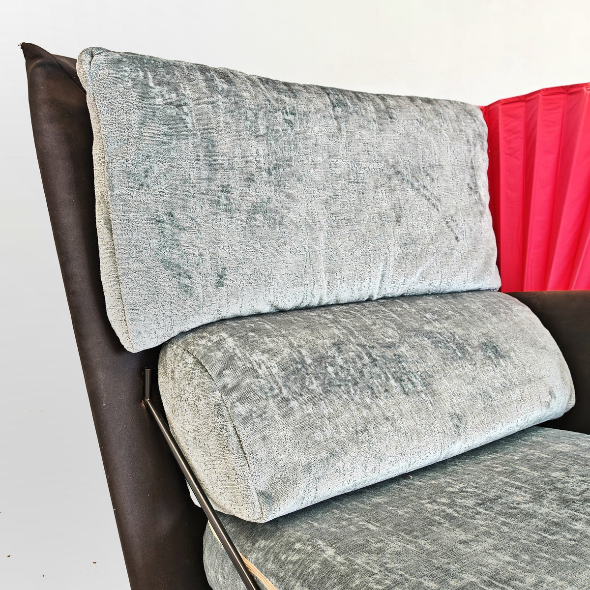 Chaise longue dormeuse verde e fucsia  "Miranda" Paolo Nava per Flexform anni 80