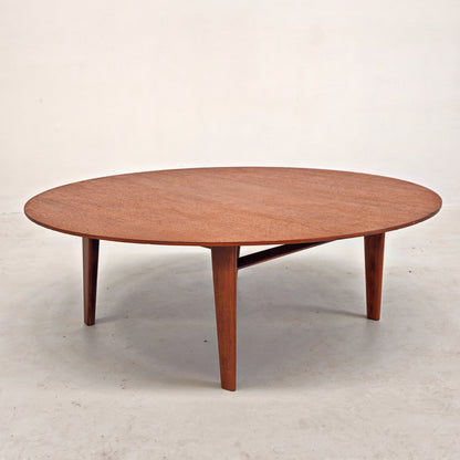 Table basse ronde en teck par E. Palutari pour Dassi, années 60