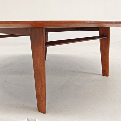 Table basse ronde en teck par E. Palutari pour Dassi, années 60