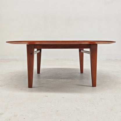 Table basse ronde en teck par E. Palutari pour Dassi, années 60