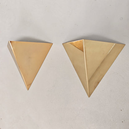 Appliques murales pyramide laiton vintage années 70