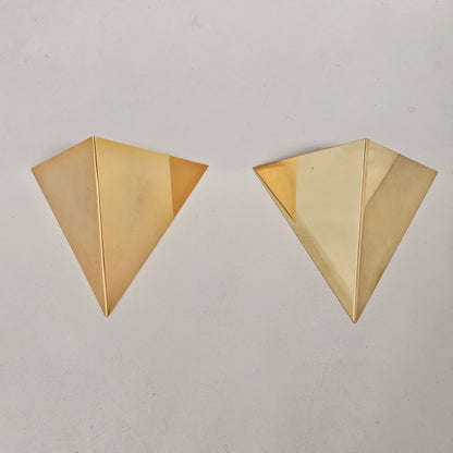 Appliques murales pyramide laiton vintage années 70