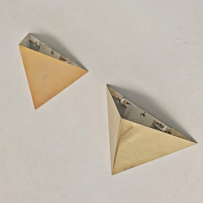 Appliques murales pyramide laiton vintage années 70