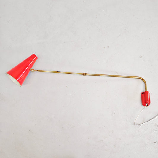 Lampada da muro orientabile ed estendibile Raptex milano anni 50