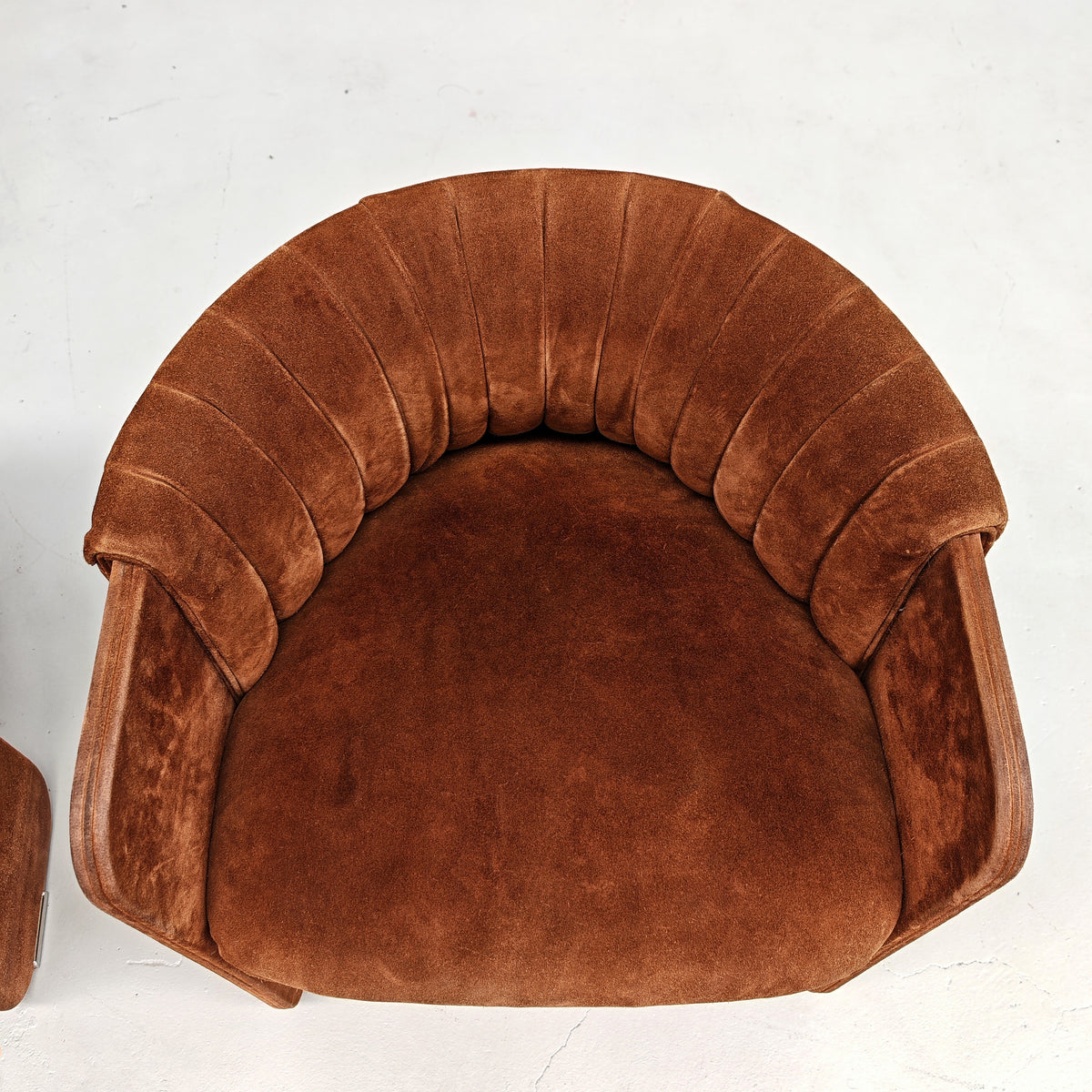 Fauteuils Dinette en daim de Luigi Massoni pour Poltrona Frau, années 70