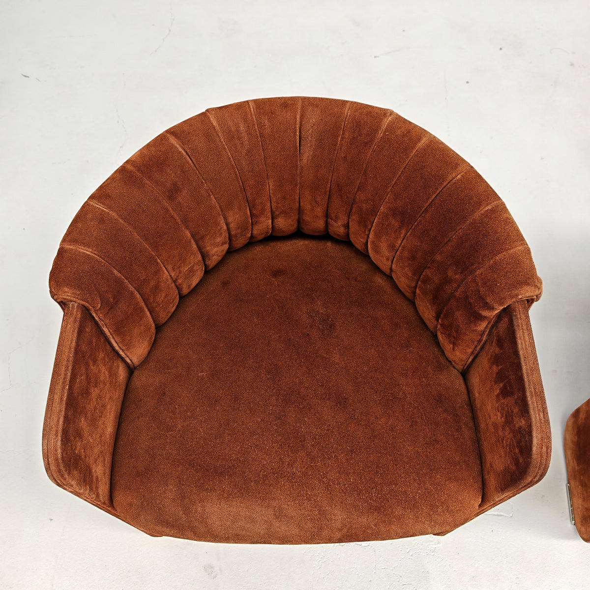 Fauteuils Dinette en daim de Luigi Massoni pour Poltrona Frau, années 70
