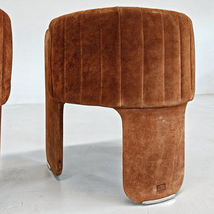 Fauteuils Dinette en daim de Luigi Massoni pour Poltrona Frau, années 70