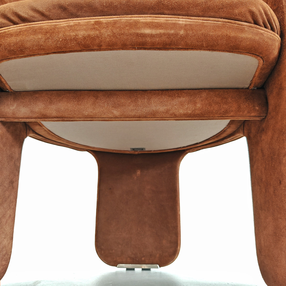 Fauteuils Dinette en daim de Luigi Massoni pour Poltrona Frau, années 70