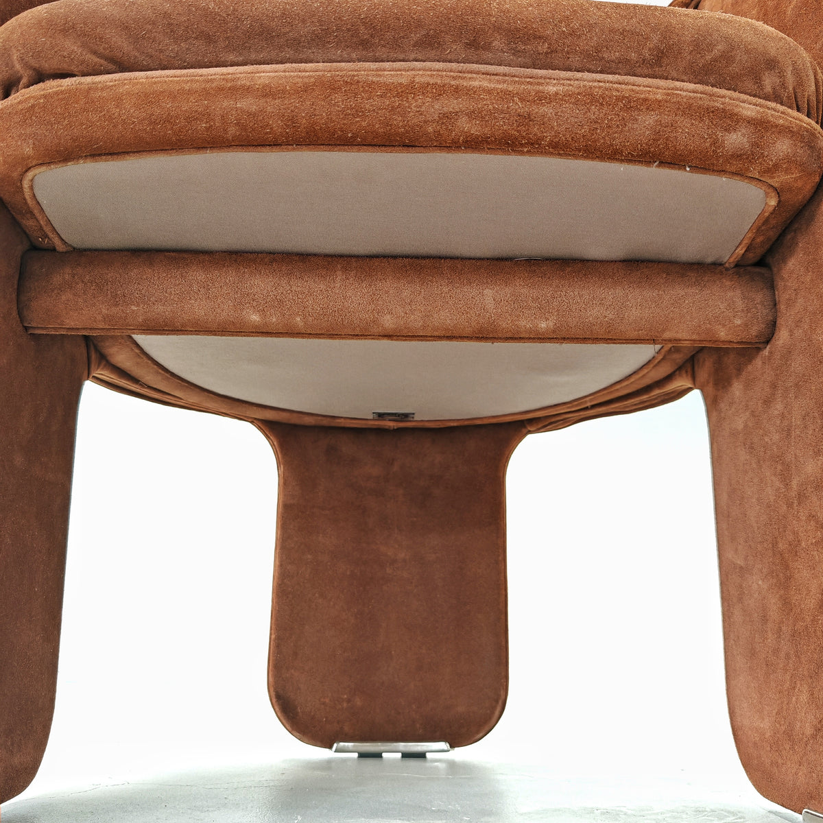 Fauteuils Dinette en daim de Luigi Massoni pour Poltrona Frau, années 70