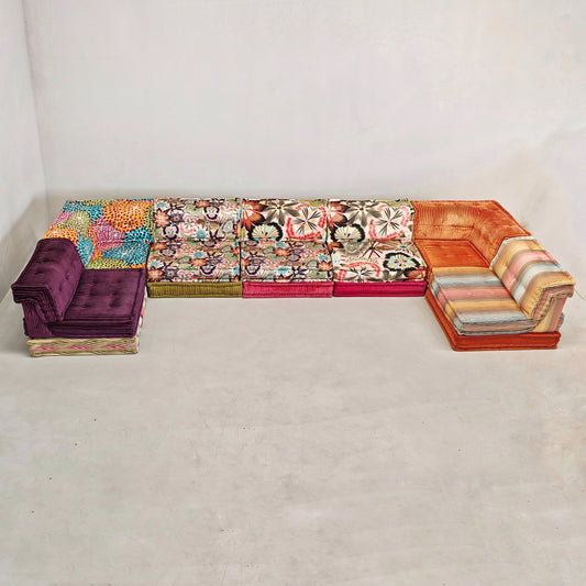 Divano modulare componibile Kenzo Missoni Mah Jong H. Hopfer per Roche Bobois 7 posti