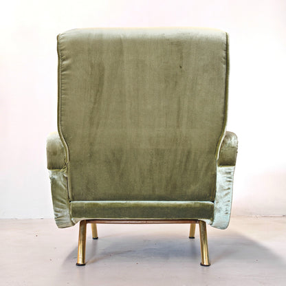 Poltrona in velluto verde mod. Lady, Marco Zanuso per Arflex 1950's
