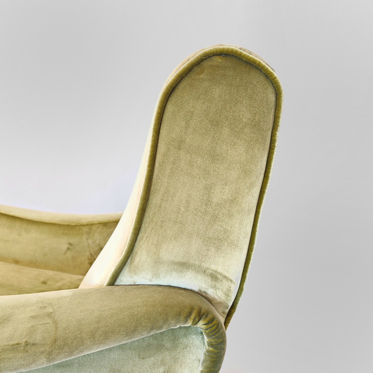 Poltrona in velluto verde mod. Lady, Marco Zanuso per Arflex 1950's
