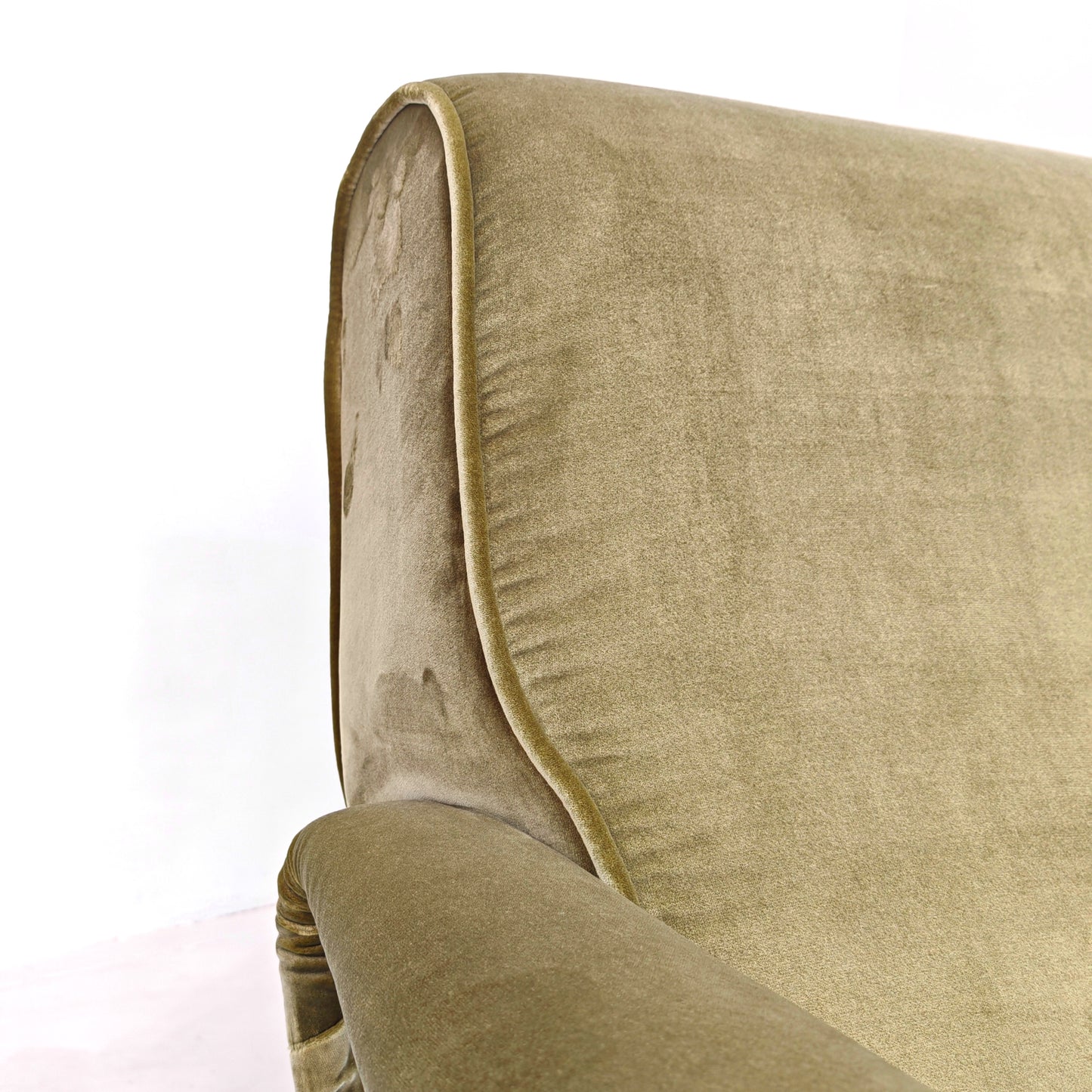 Poltrona in velluto verde mod. Lady, Marco Zanuso per Arflex 1950's