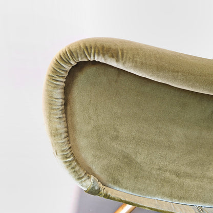 Poltrona in velluto verde mod. Lady, Marco Zanuso per Arflex 1950's