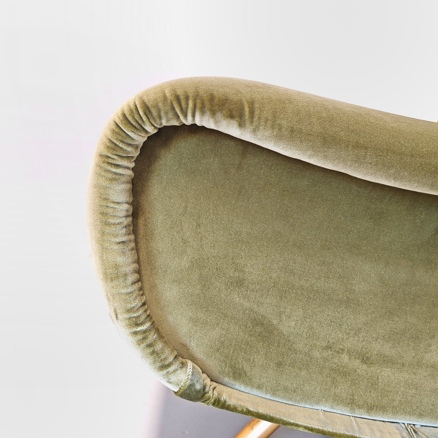 Poltrona in velluto verde mod. Lady, Marco Zanuso per Arflex 1950's