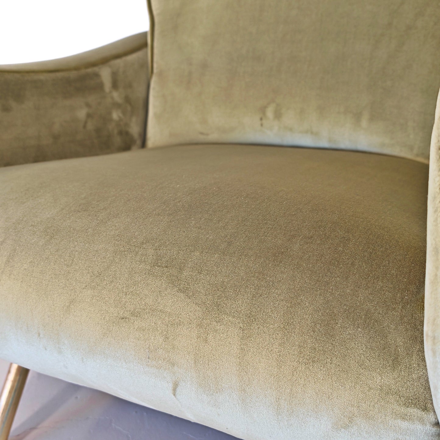 Poltrona in velluto verde mod. Lady, Marco Zanuso per Arflex 1950's