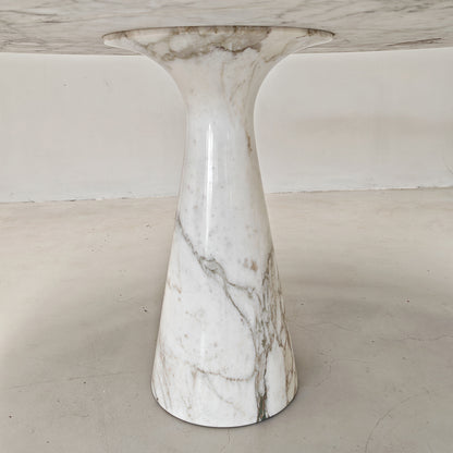Tavolo Tondo Marmo Calacatta mod. M1, Angelo Mangiarotti per Tisettanta , 1969.