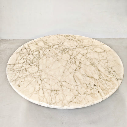 Tavolo Tondo Marmo Calacatta mod. M1, Angelo Mangiarotti per Tisettanta , 1969.