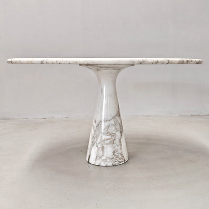 Tavolo Tondo Marmo Calacatta mod. M1, Angelo Mangiarotti per Tisettanta , 1969.
