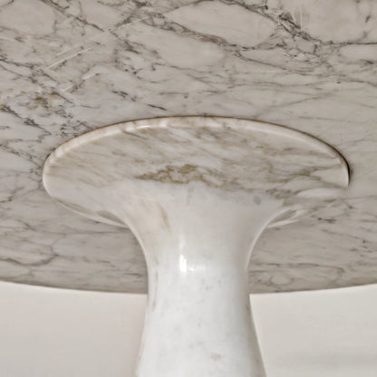 Tavolo Tondo Marmo Calacatta mod. M1, Angelo Mangiarotti per Tisettanta , 1969.