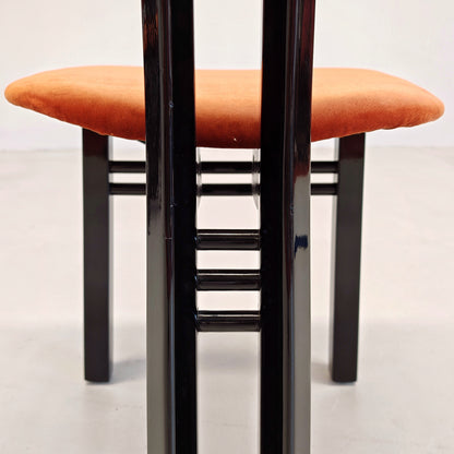 Ensemble de 8 chaises en velours mod. "MED" G. Stoppino et L. Acerbis pour Acerbis, années 1980