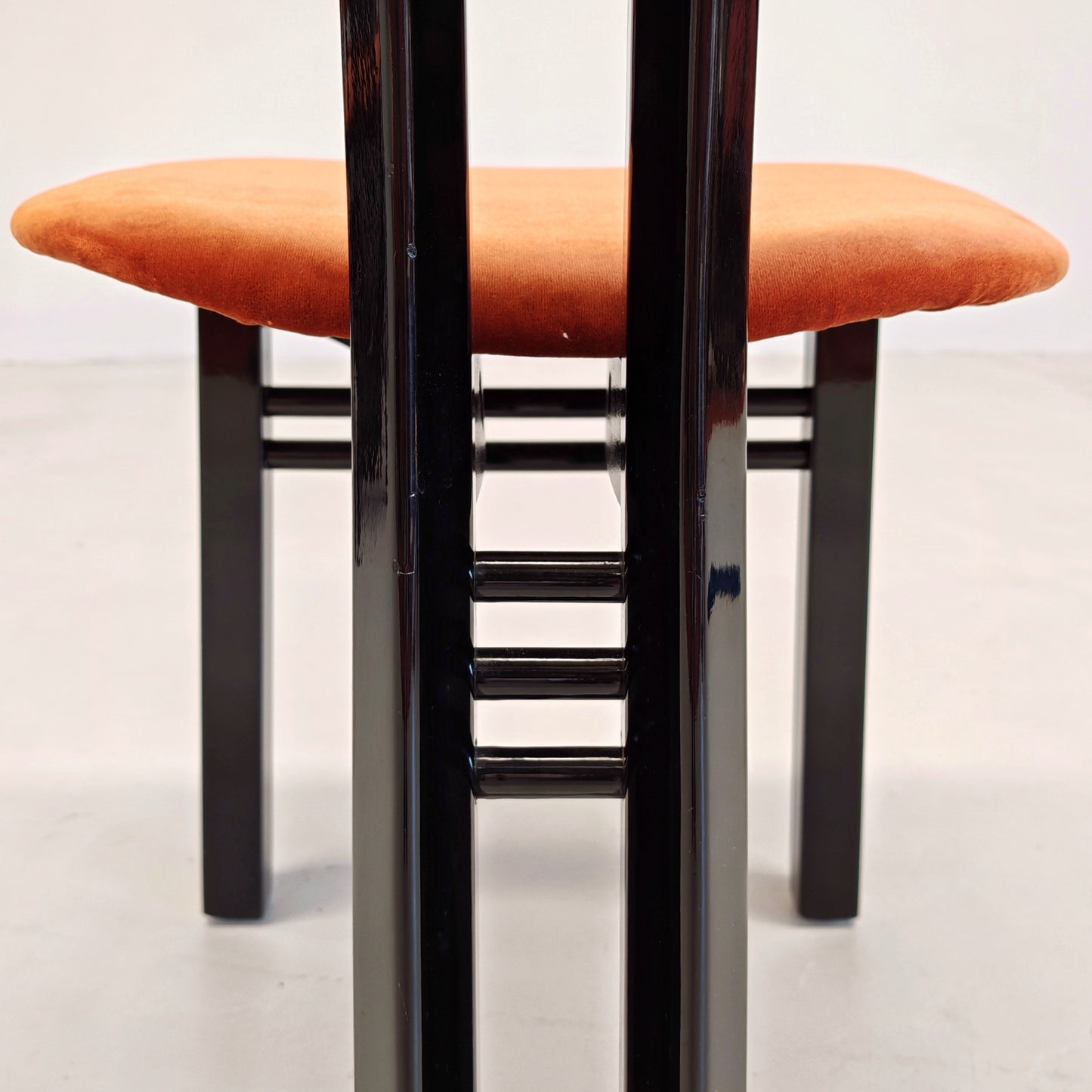 Set di 8 sedie in velluto mod. "MED" G. Stoppino e L. Acerbis per Acerbis 1980's