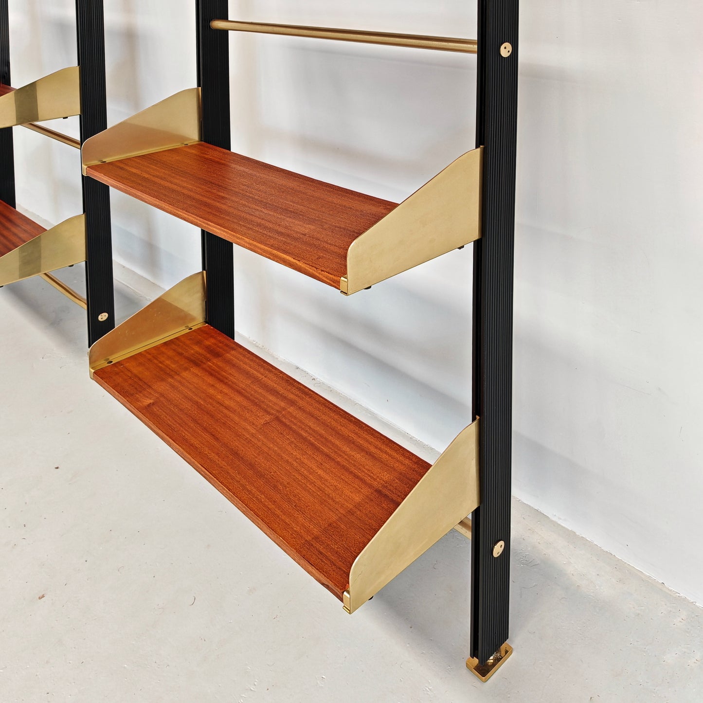 Libreria design vintage legno e ottone anni 60 produzione FEAL  - disponibili 2