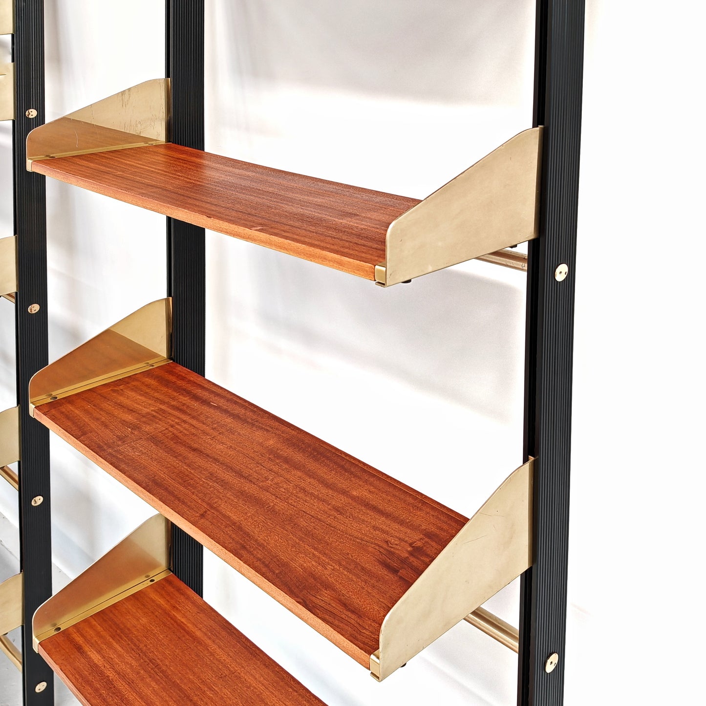 Libreria design vintage legno e ottone anni 60 produzione FEAL  - disponibili 2