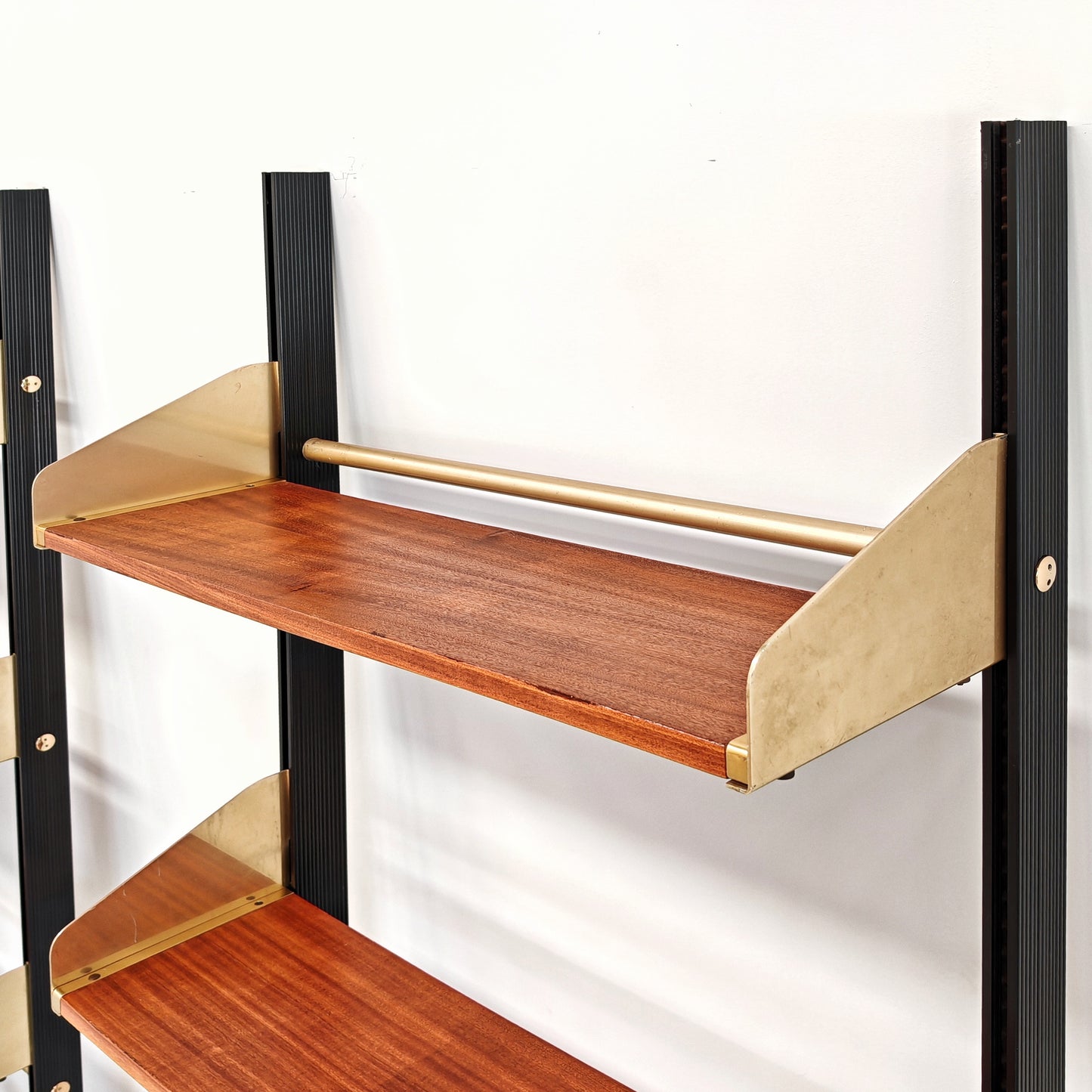 Libreria design vintage legno e ottone anni 60 produzione FEAL  - disponibili 2