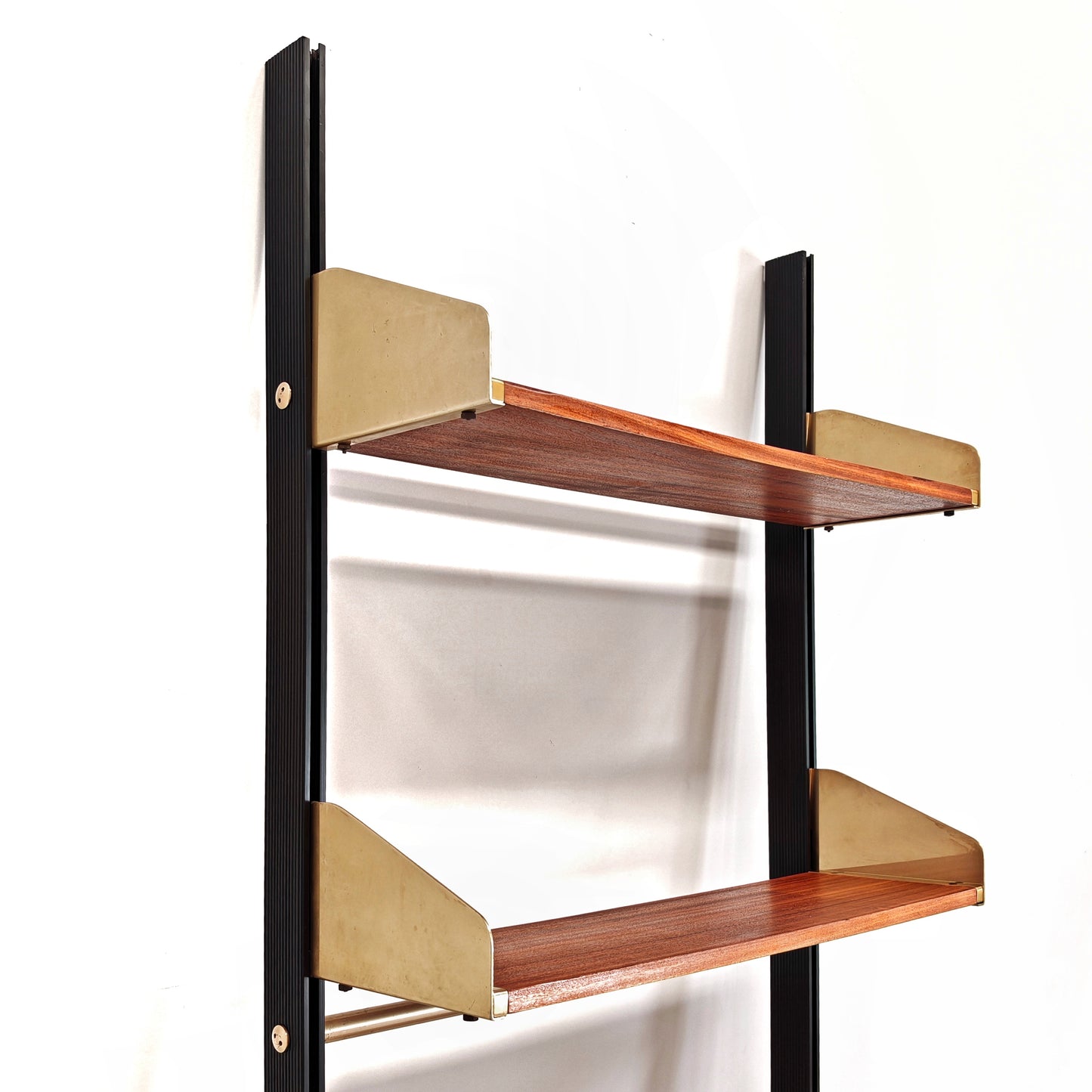 Libreria design vintage legno e ottone anni 60 produzione FEAL  - disponibili 2