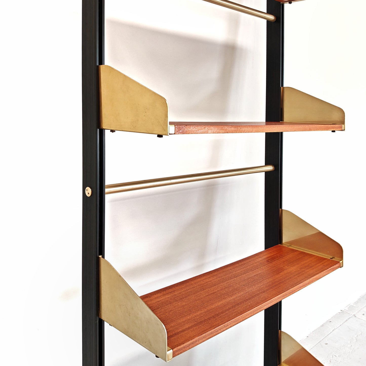 Libreria design vintage legno e ottone anni 60 produzione FEAL  - disponibili 2