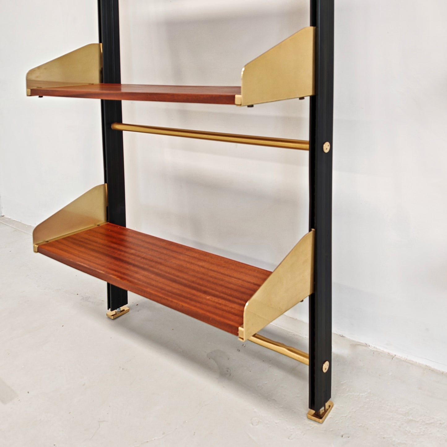 Libreria design vintage legno e ottone anni 60 produzione FEAL  - disponibili 2