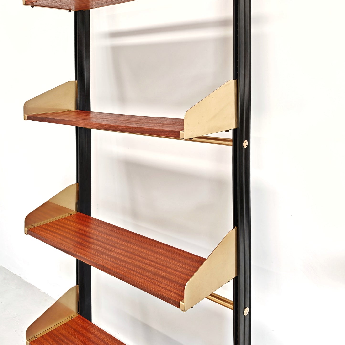 Libreria design vintage legno e ottone anni 60 produzione FEAL  - disponibili 2