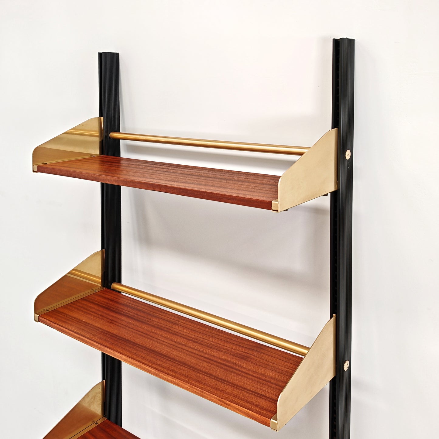 Libreria design vintage legno e ottone anni 60 produzione FEAL  - disponibili 2