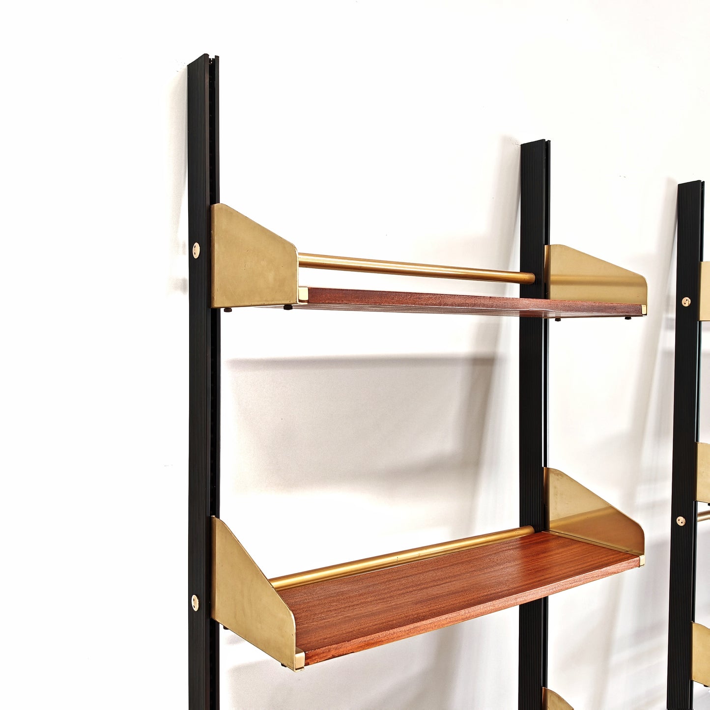 Libreria design vintage legno e ottone anni 60 produzione FEAL  - disponibili 2