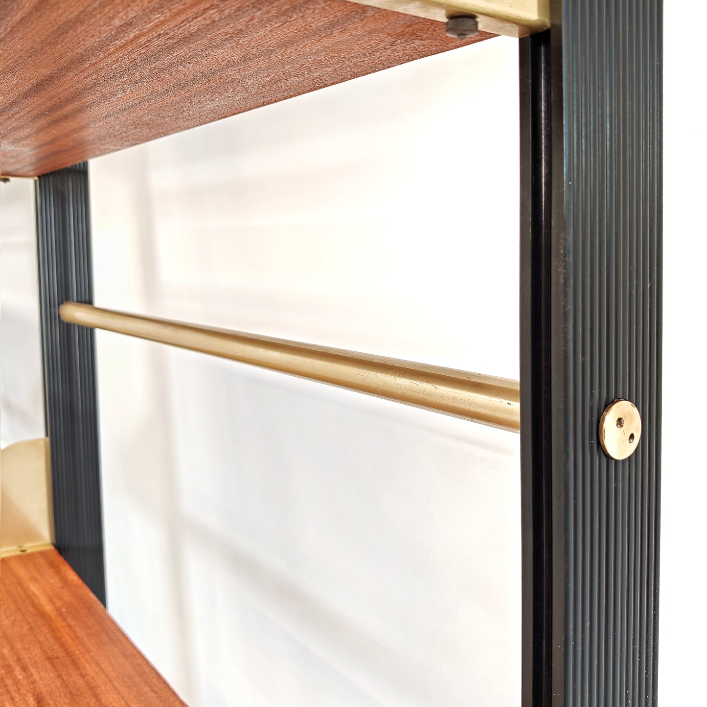 Libreria design vintage legno e ottone anni 60 produzione FEAL  - disponibili 2